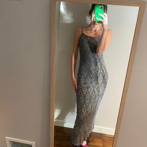 Elegant Gray Midi Dress